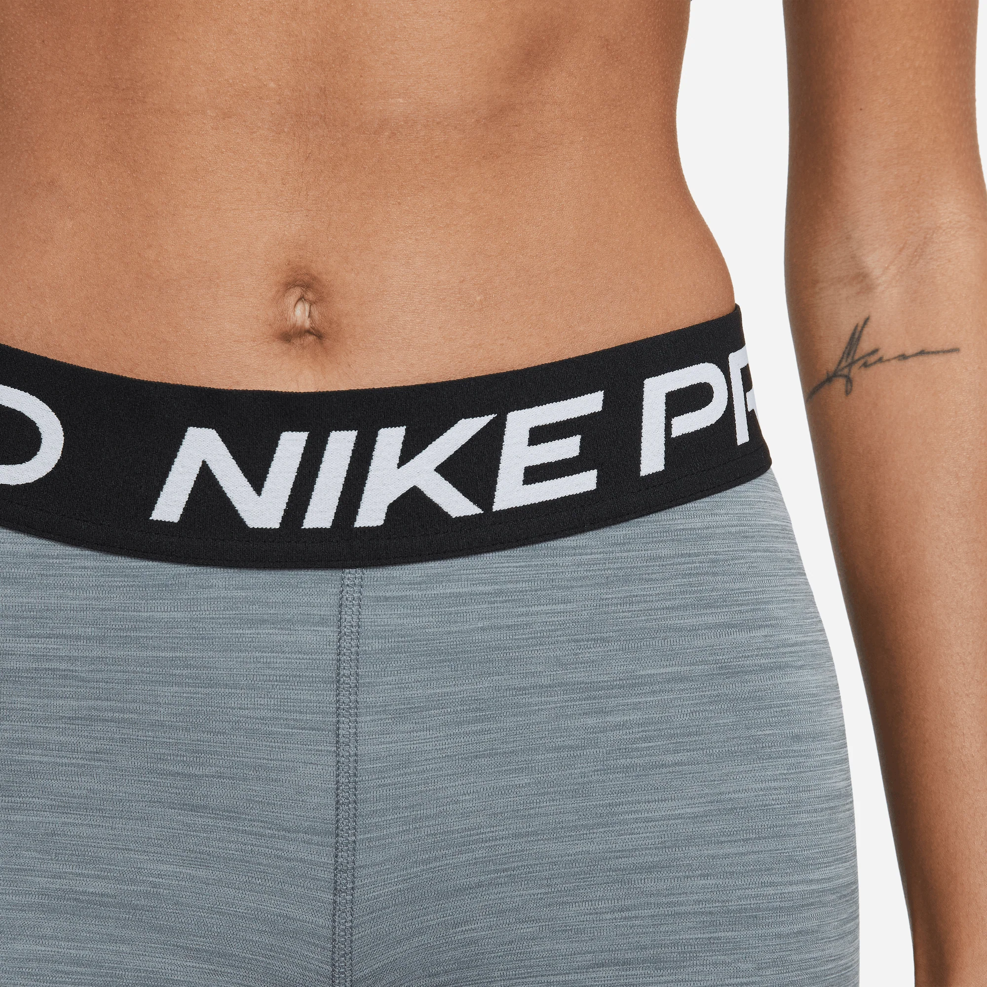 Nike Pro Women's 3" Shorts Smoke Grey/Heather/Black/Black - Image 4
