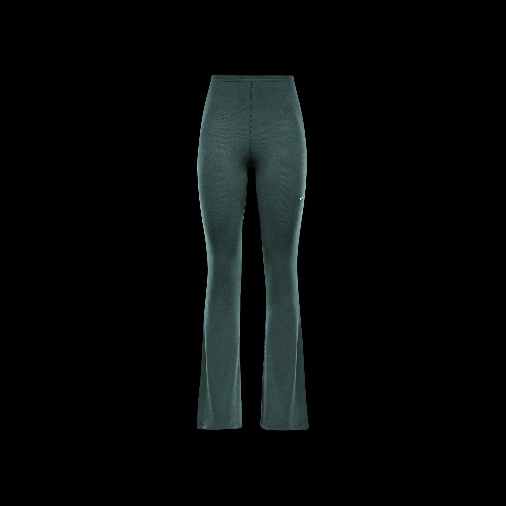 Nike Sportswear Chill Knit Women's Tight Mini-Rib Flared Leggings Vintage Green/Sail - Image 3