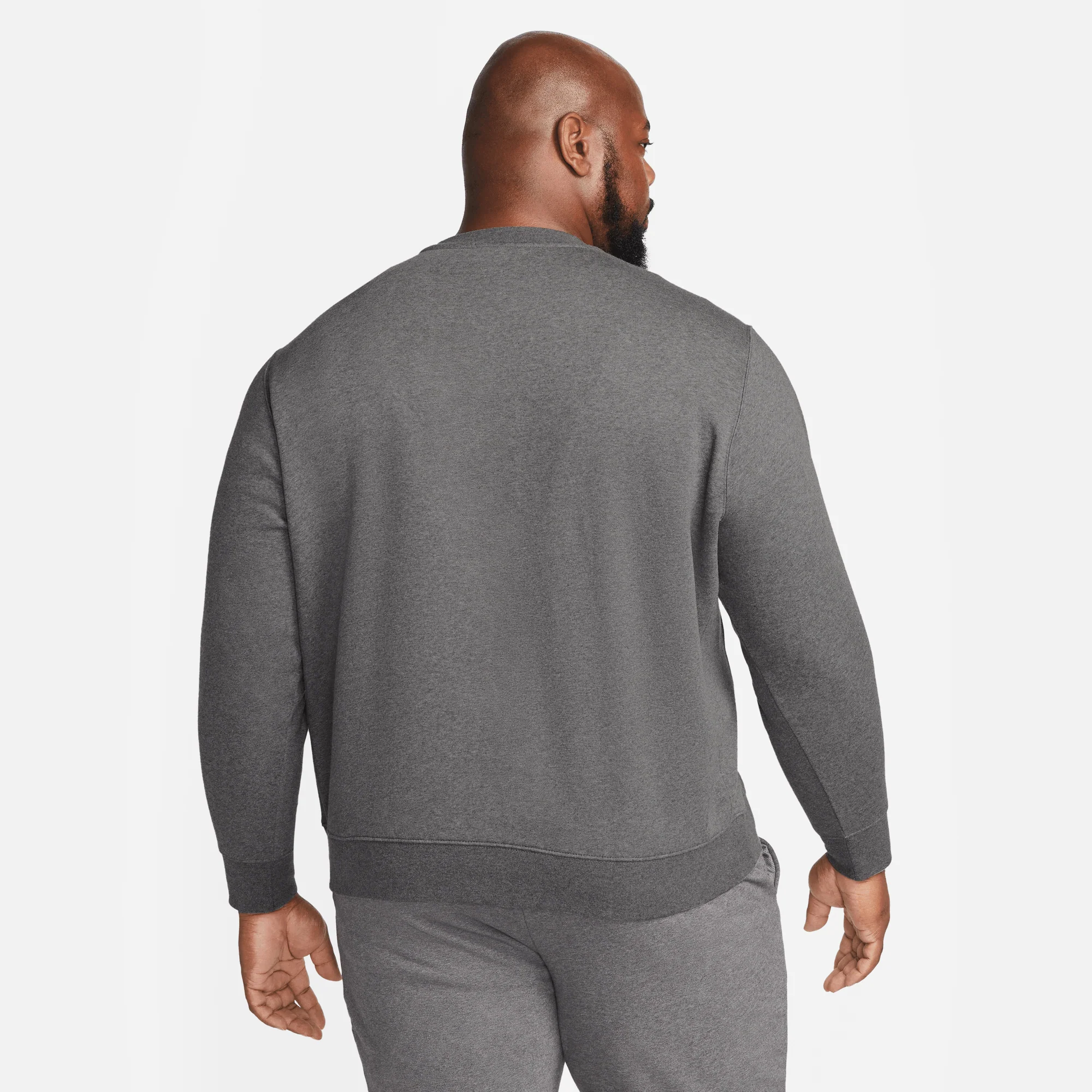 Nike Sportswear Club Fleece Men's Crew Charcoal Heather/White - Image 5