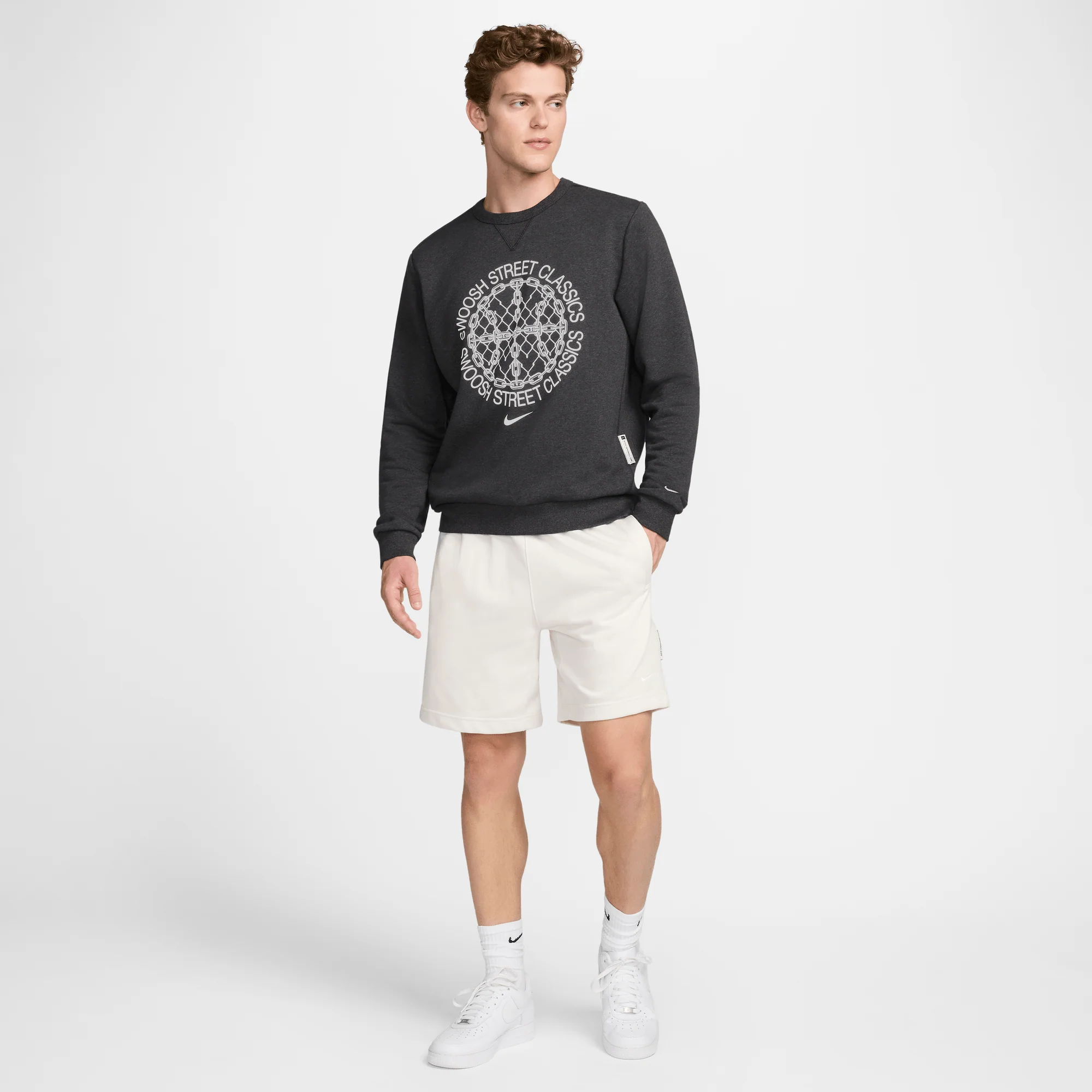 Nike Standard Issue Men's Dri-FIT Basketball Crew-Neck Sweatshirt Black/Heather/Pale Ivory - Image 2
