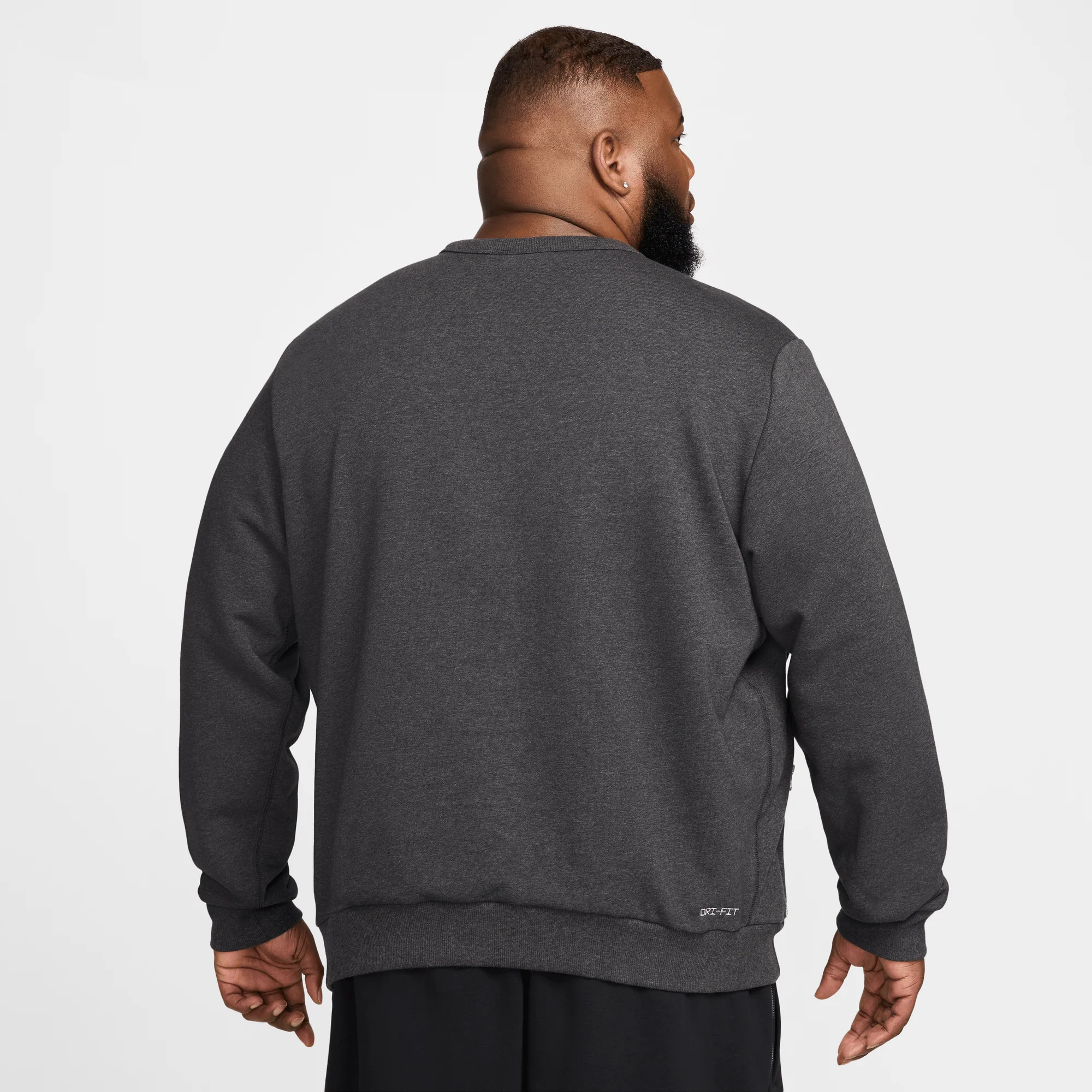 Nike Standard Issue Men's Dri-FIT Basketball Crew-Neck Sweatshirt Black/Heather/Pale Ivory - Image 4