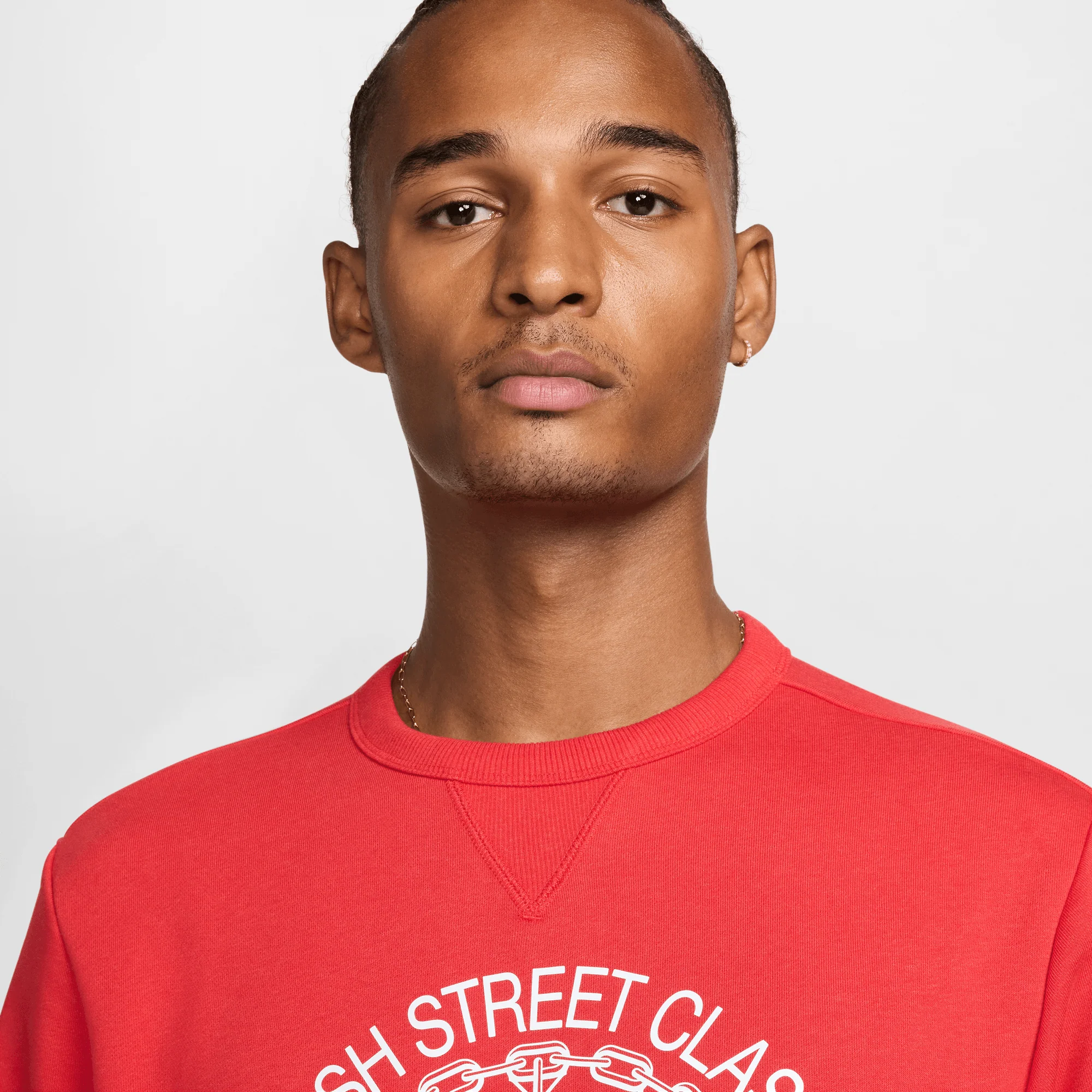 Nike Standard Issue Men's Dri-FIT Basketball Crew-Neck Sweatshirt University Red/Heather/Pale Ivory - Image 2