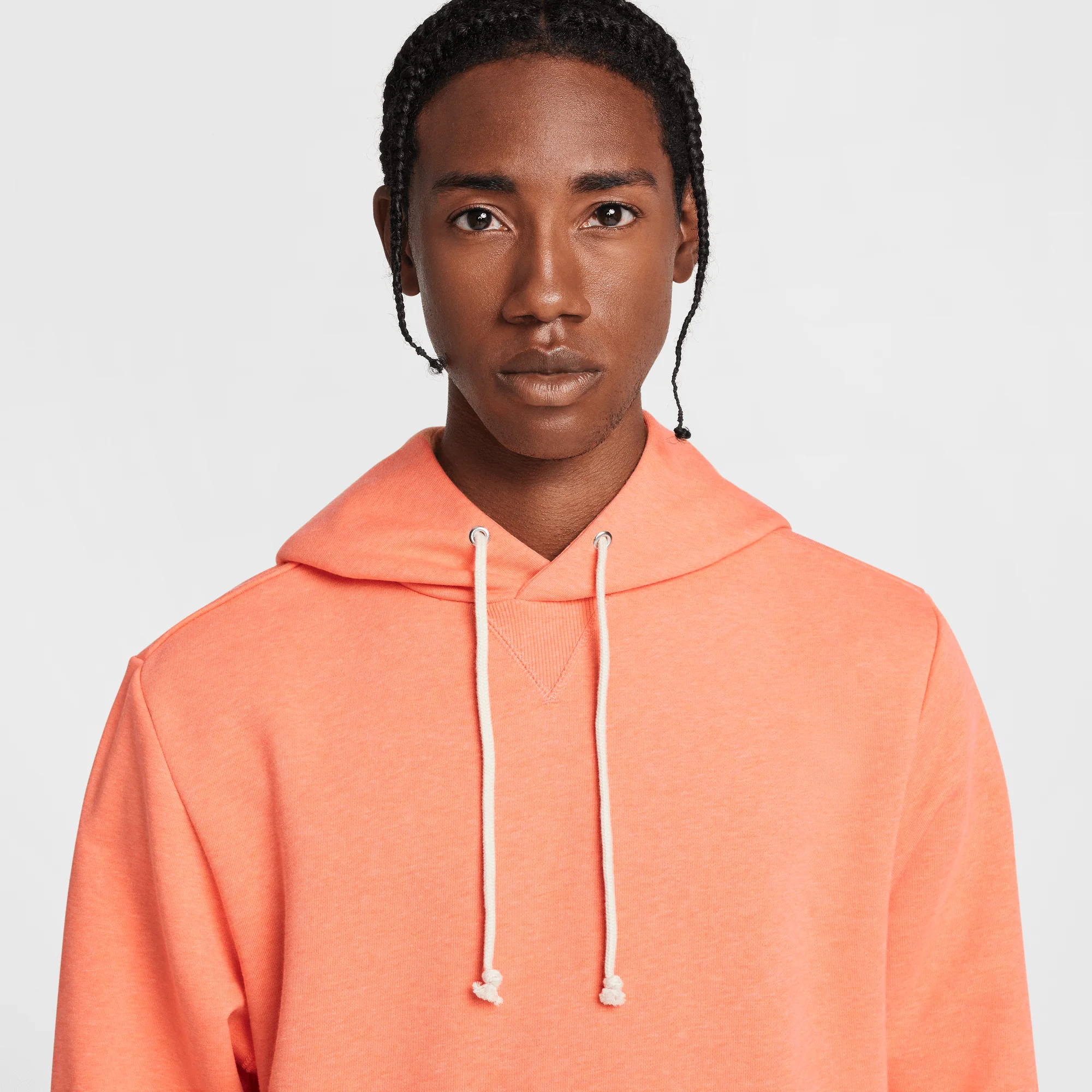 Nike Standard Issue Men's Dri-FIT Pullover Basketball Hoodie Light Wild Mango/Heather/Pale Ivory - Image 3
