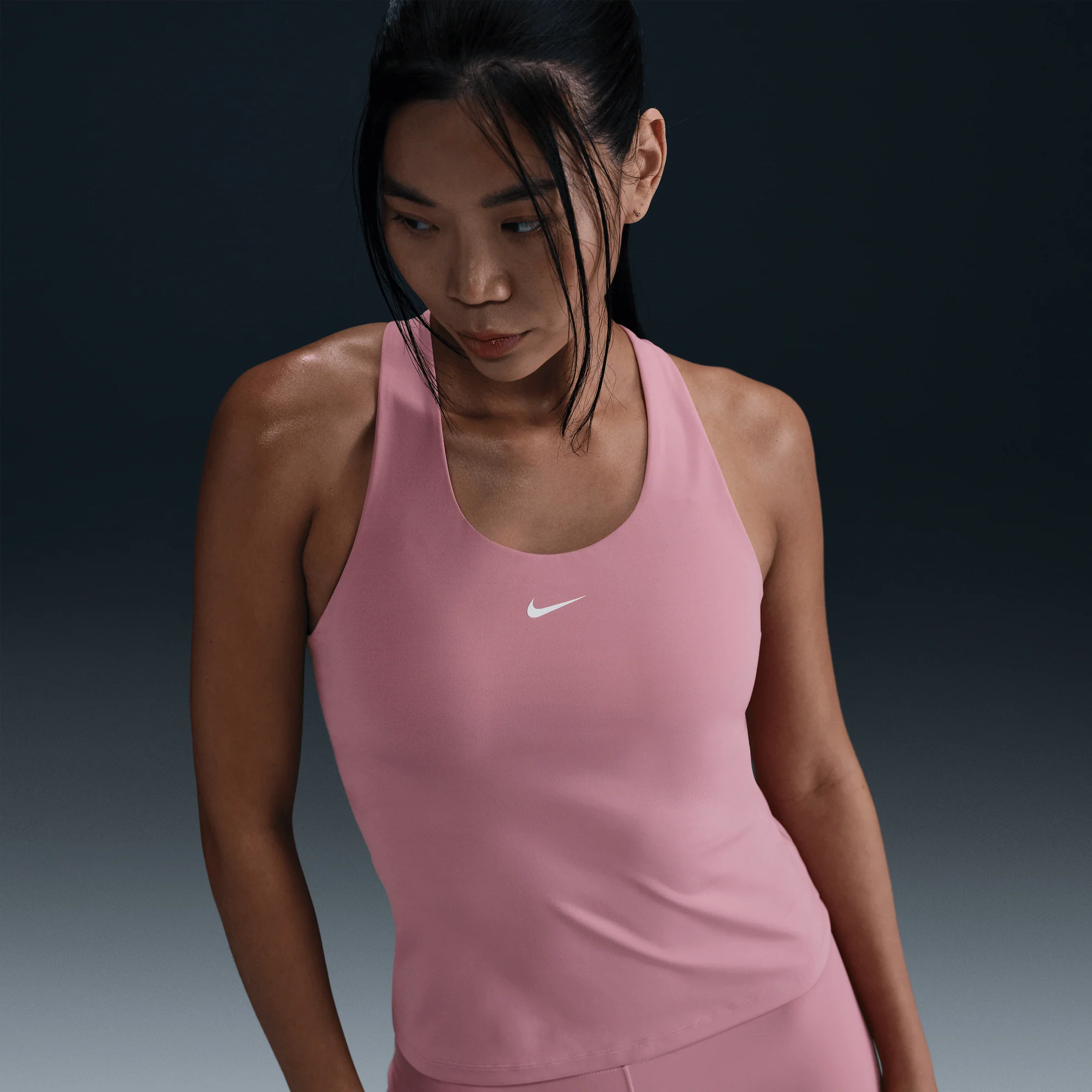 Nike Swoosh Women's Medium-support Padded Sports Bra Tank Elemental Pink/Elemental Pink/White - Image 4