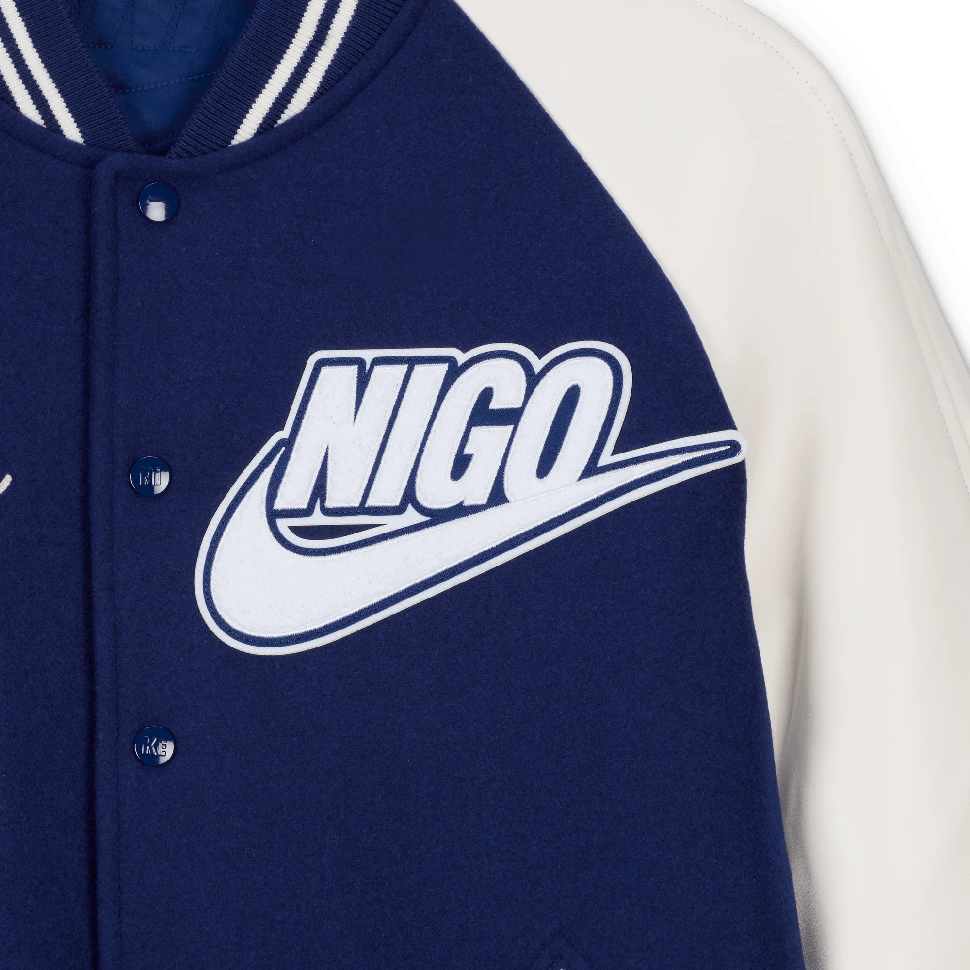 Nike x Nigo NRG Varsity Jacket Navy - Image 3
