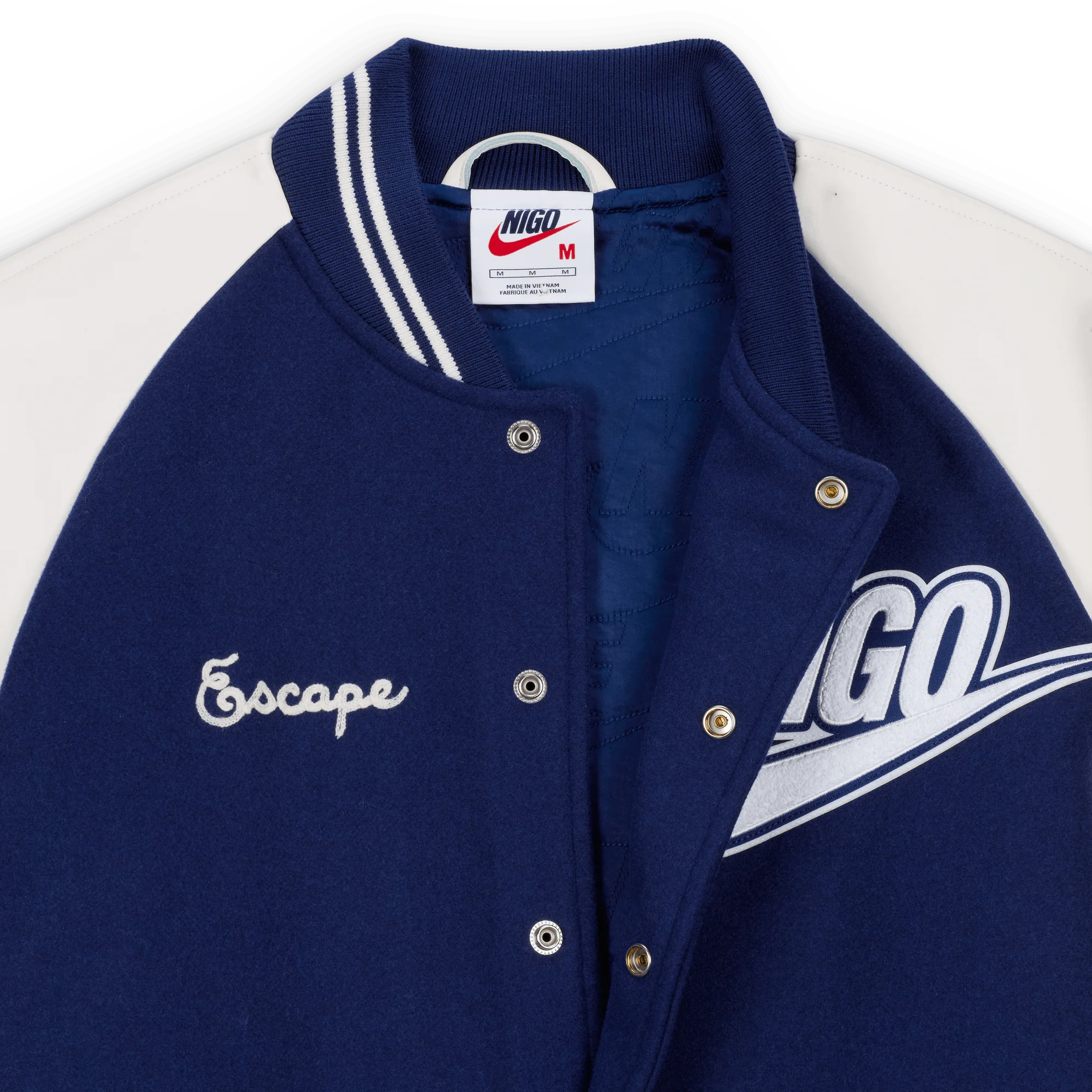 Nike x Nigo NRG Varsity Jacket Navy - Image 5