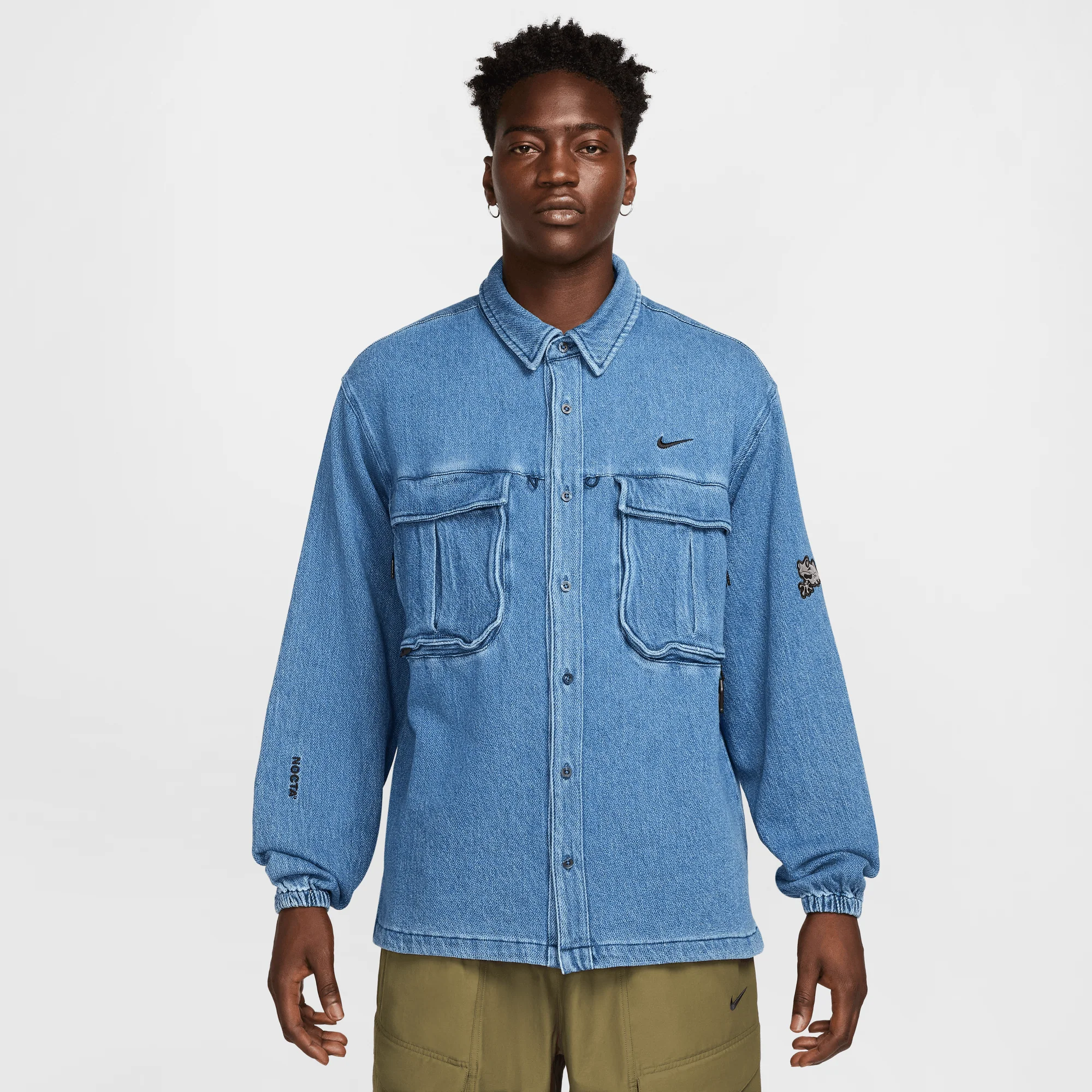 Nike x NOCTA Opal Lily Pad Denim Shirt Blue Denim - Image 3