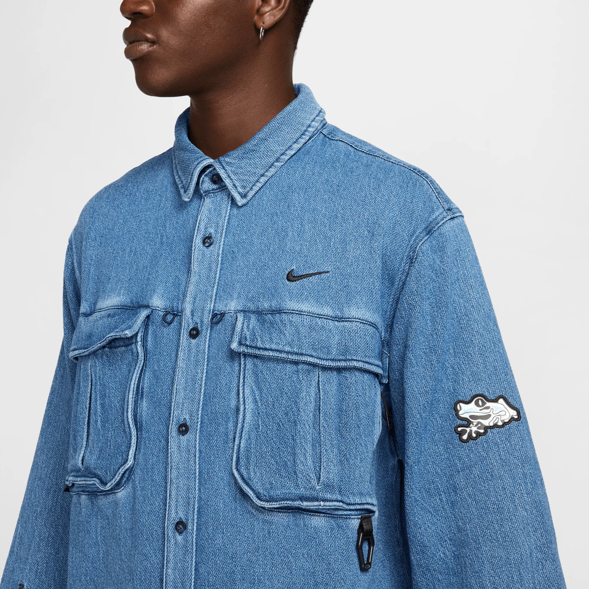Nike x NOCTA Opal Lily Pad Denim Shirt Blue Denim - Image 7