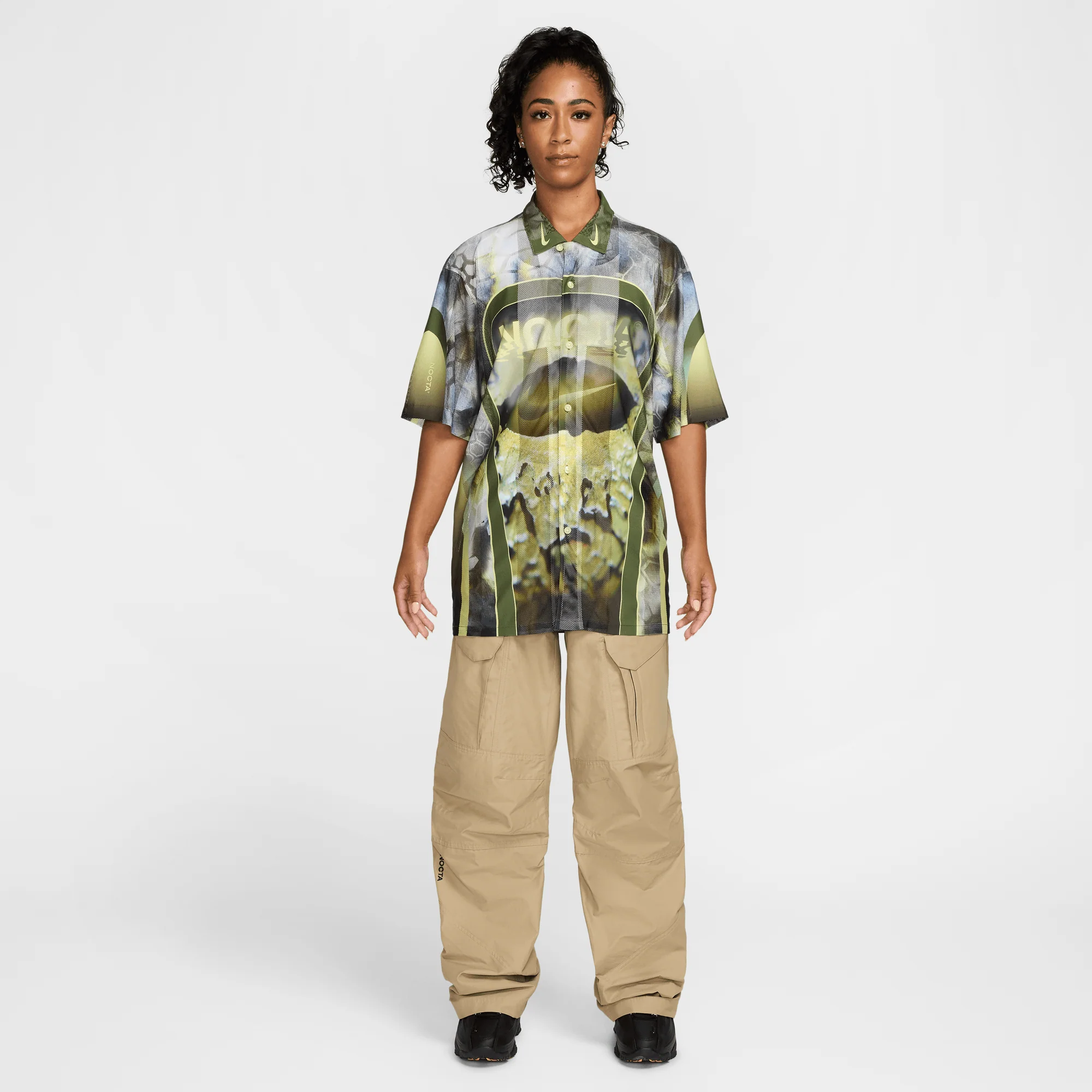 Nike x NOCTA Opal Tito Neeks Button Down Pilgrim/Oil Green/Black - Image 10