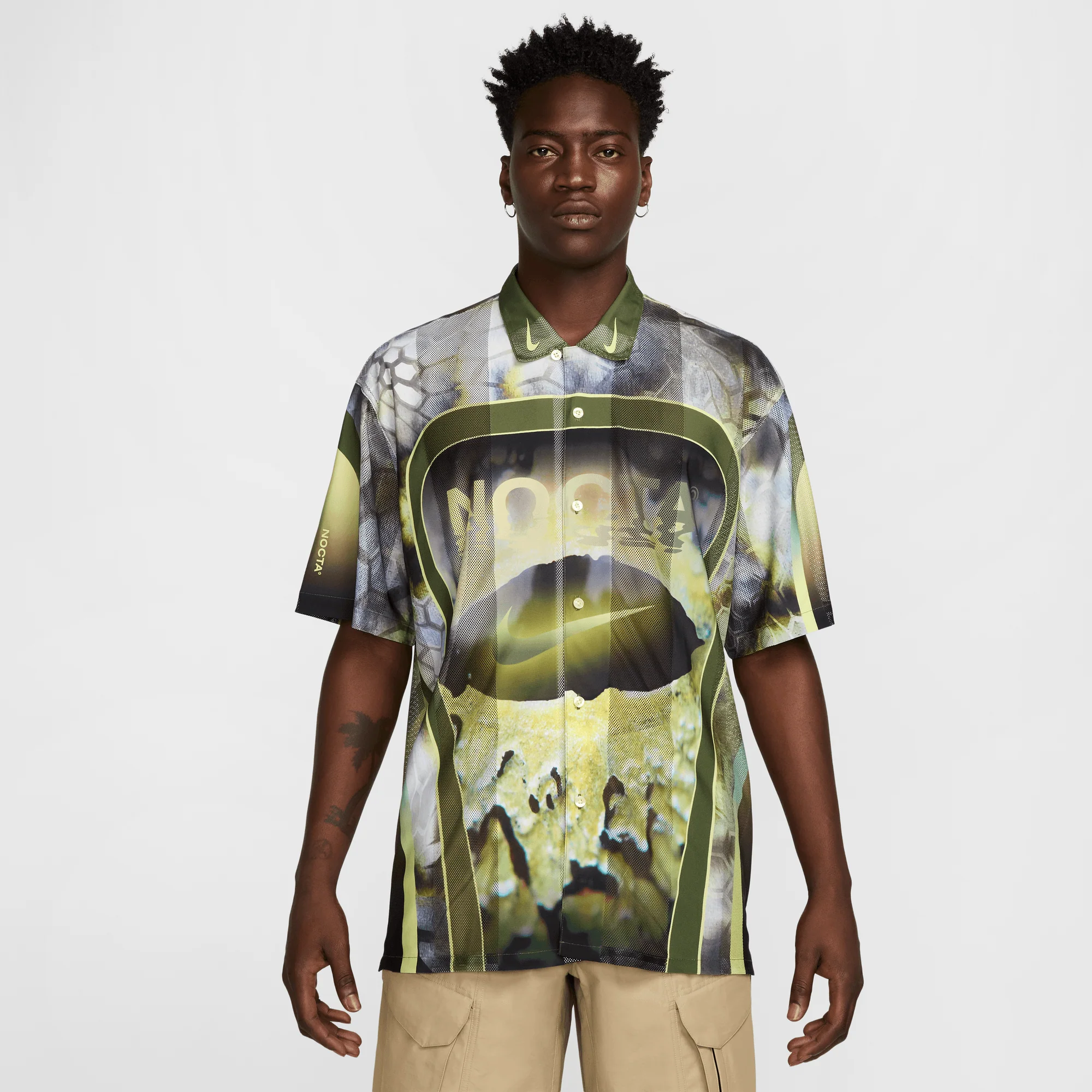 Nike x NOCTA Opal Tito Neeks Button Down Pilgrim/Oil Green/Black - Image 3