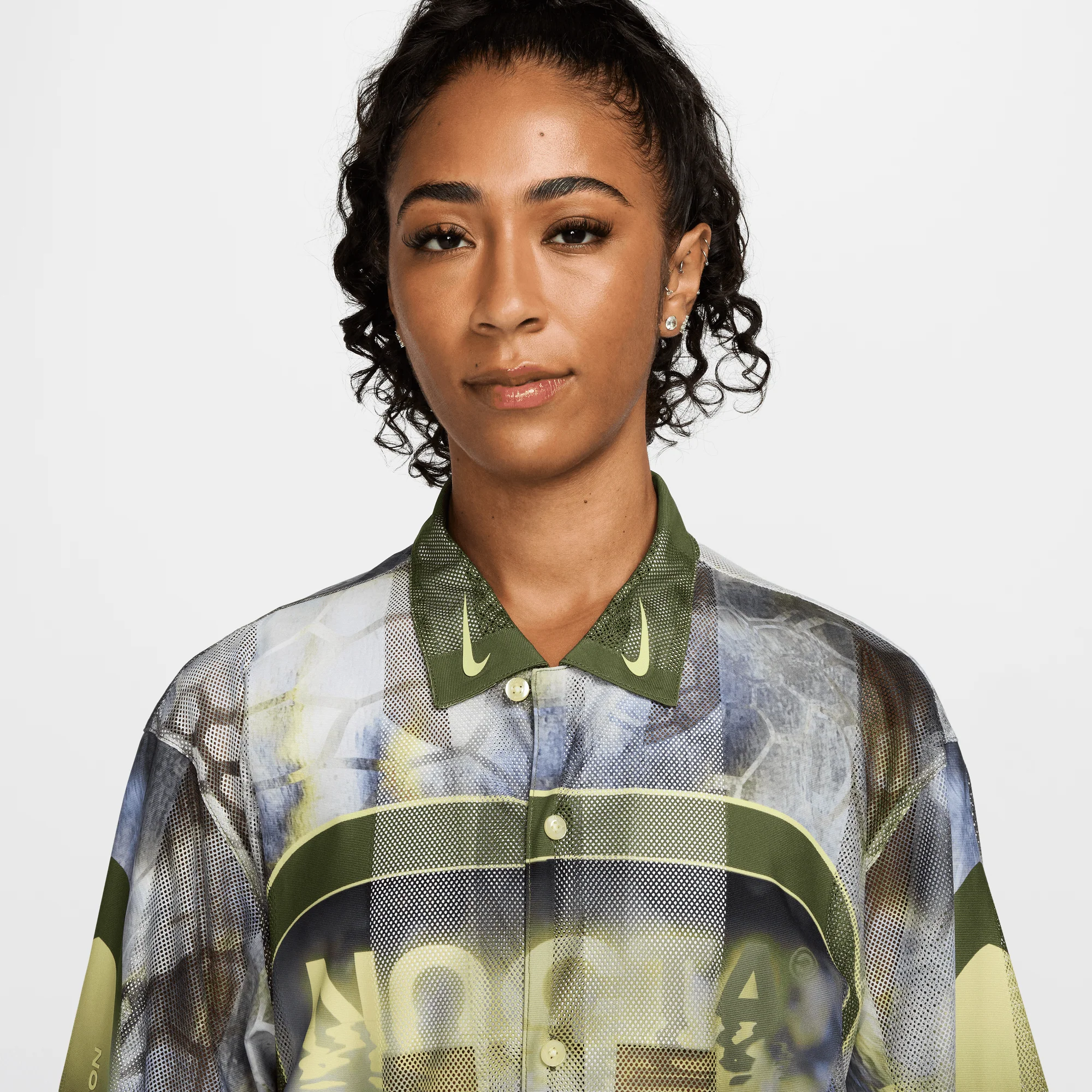 Nike x NOCTA Opal Tito Neeks Button Down Pilgrim/Oil Green/Black - Image 4