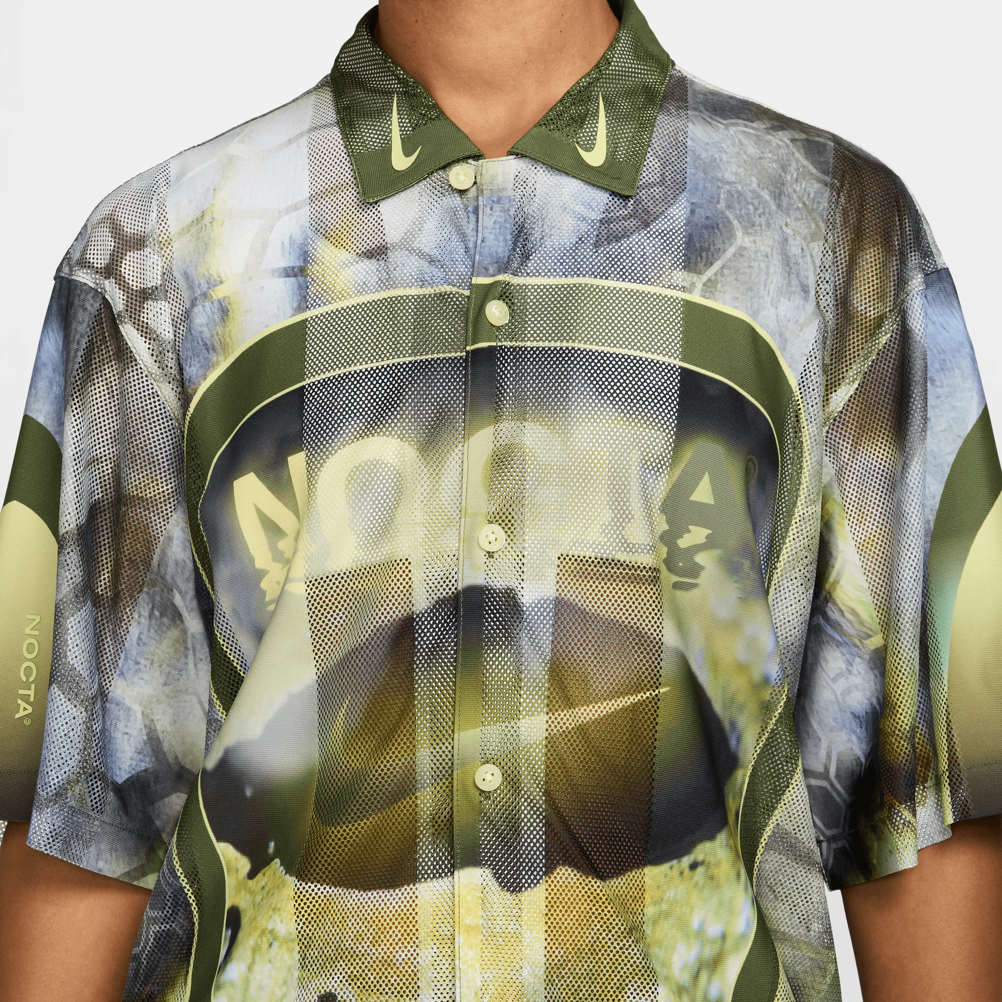 Nike x NOCTA Opal Tito Neeks Button Down Pilgrim/Oil Green/Black - Image 6