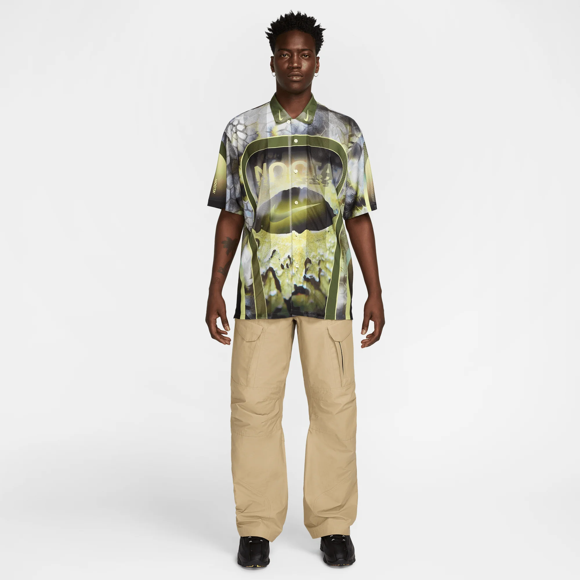Nike x NOCTA Opal Tito Neeks Button Down Pilgrim/Oil Green/Black - Image 9