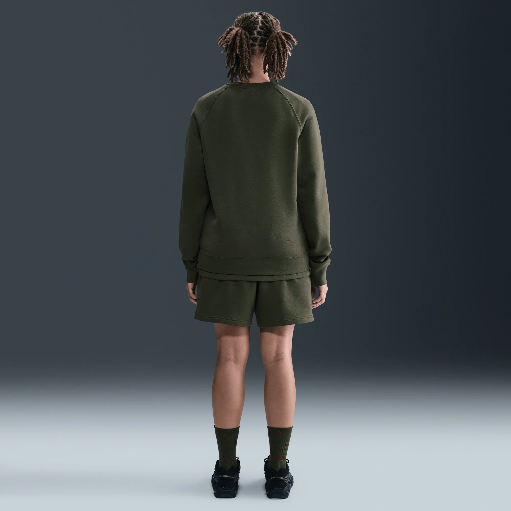 NOCTA Cardinal Fleece Shorts Cargo Khaki/Team Red - Image 3