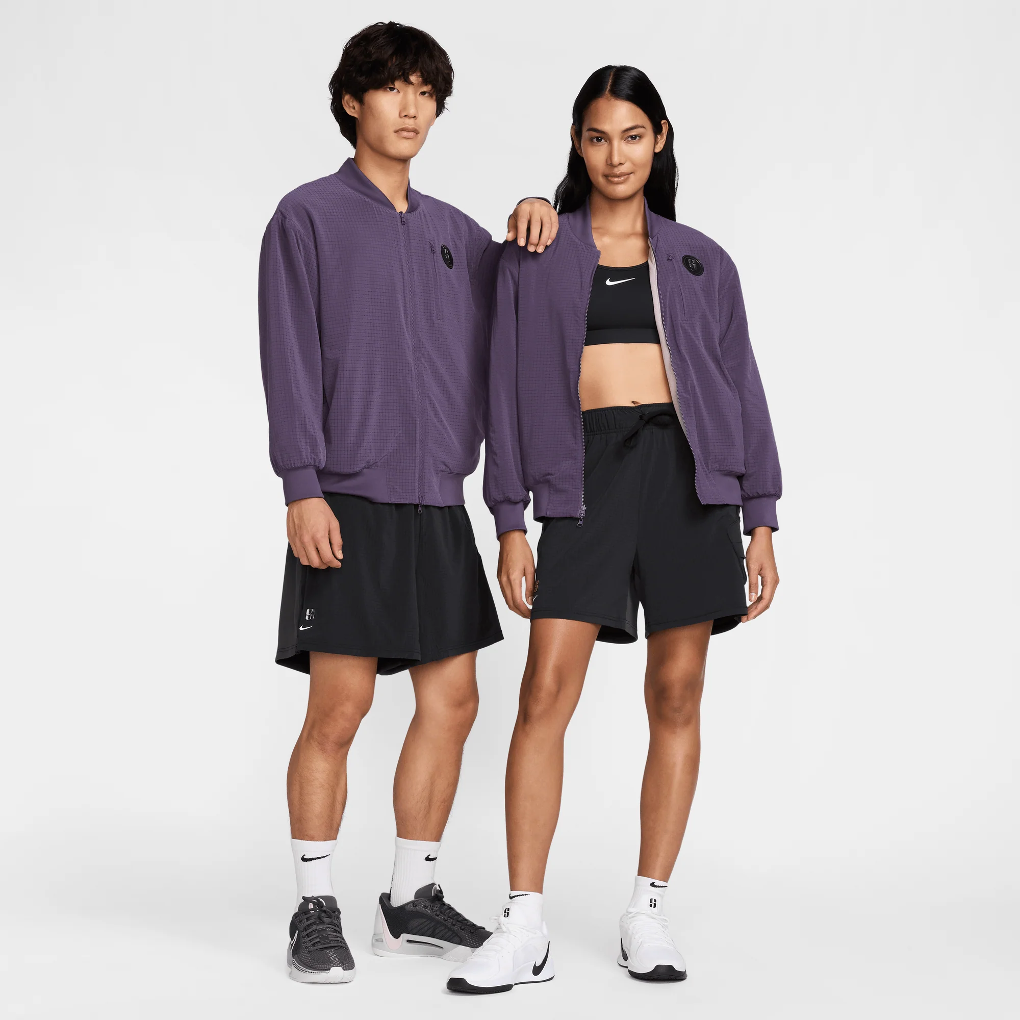 Sabrina Reversible Basketball Jacket Dark Raisin/Light Violet Ore/Washed Coral - Image 5