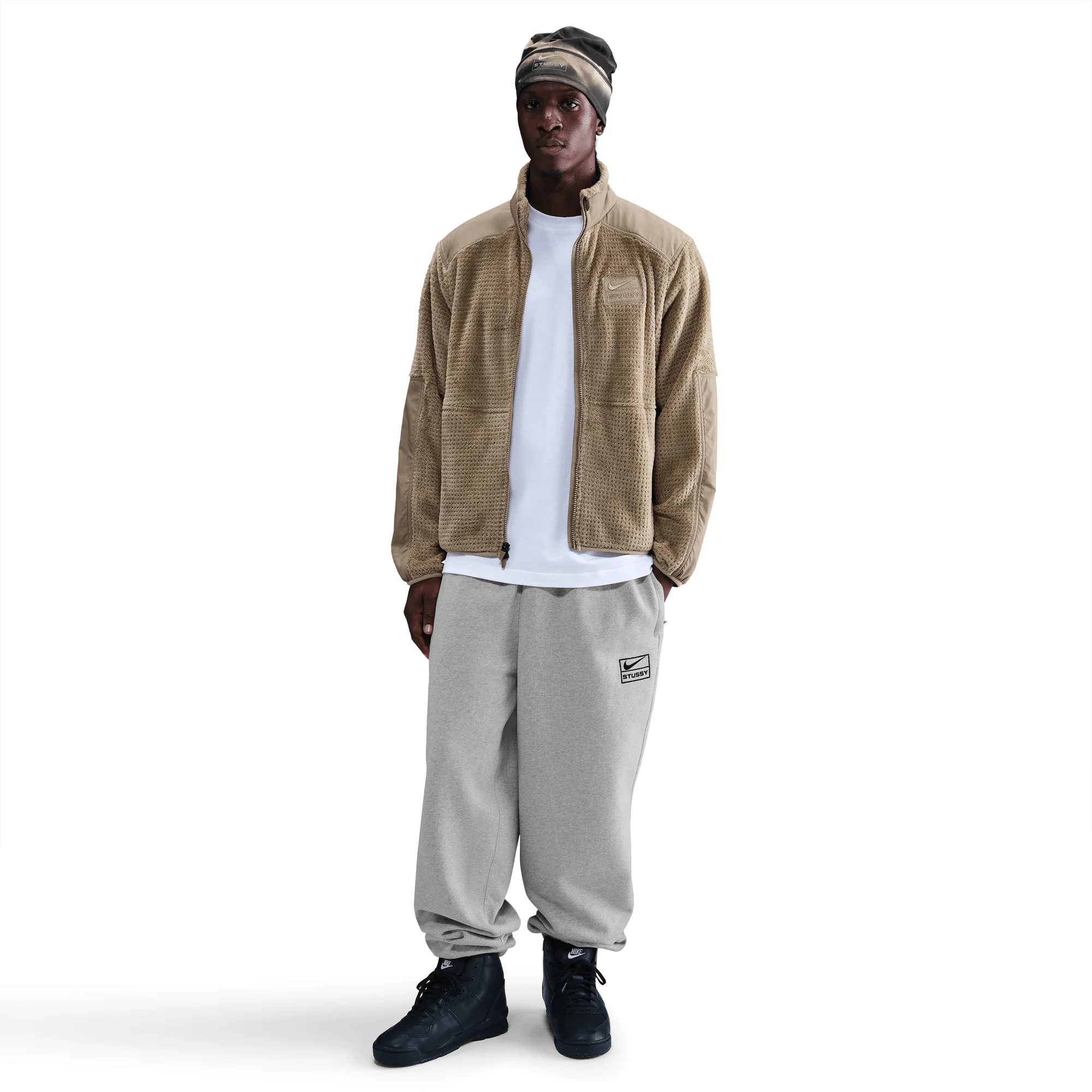 Stussy x Nike Full Zip Fleece Pine Nut - Image 2