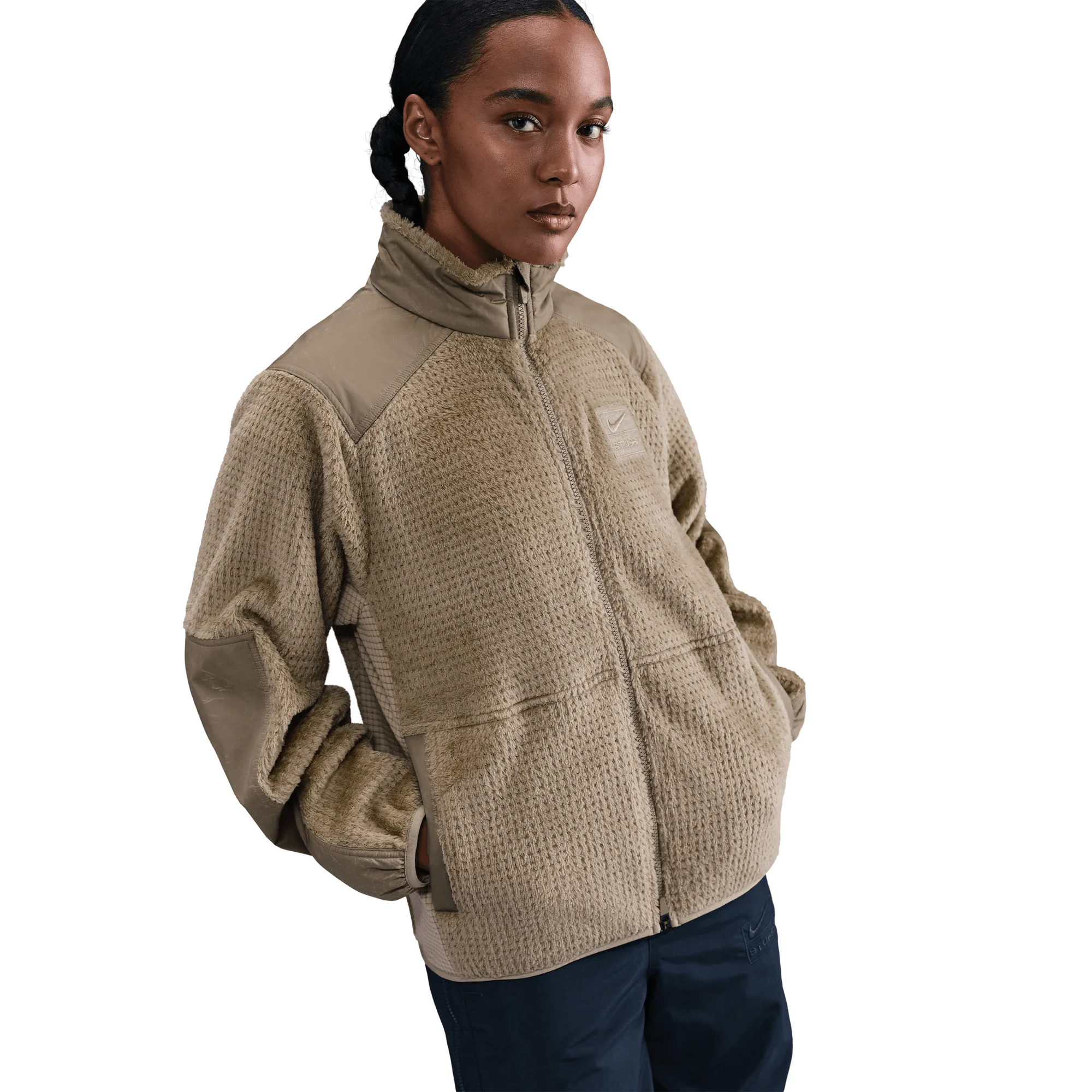 Stussy x Nike Full Zip Fleece Pine Nut - Image 3