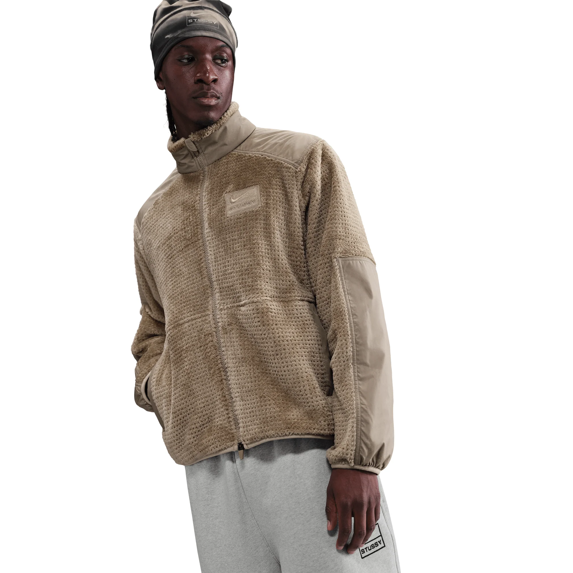 Stussy x Nike Full Zip Fleece Pine Nut - Image 4