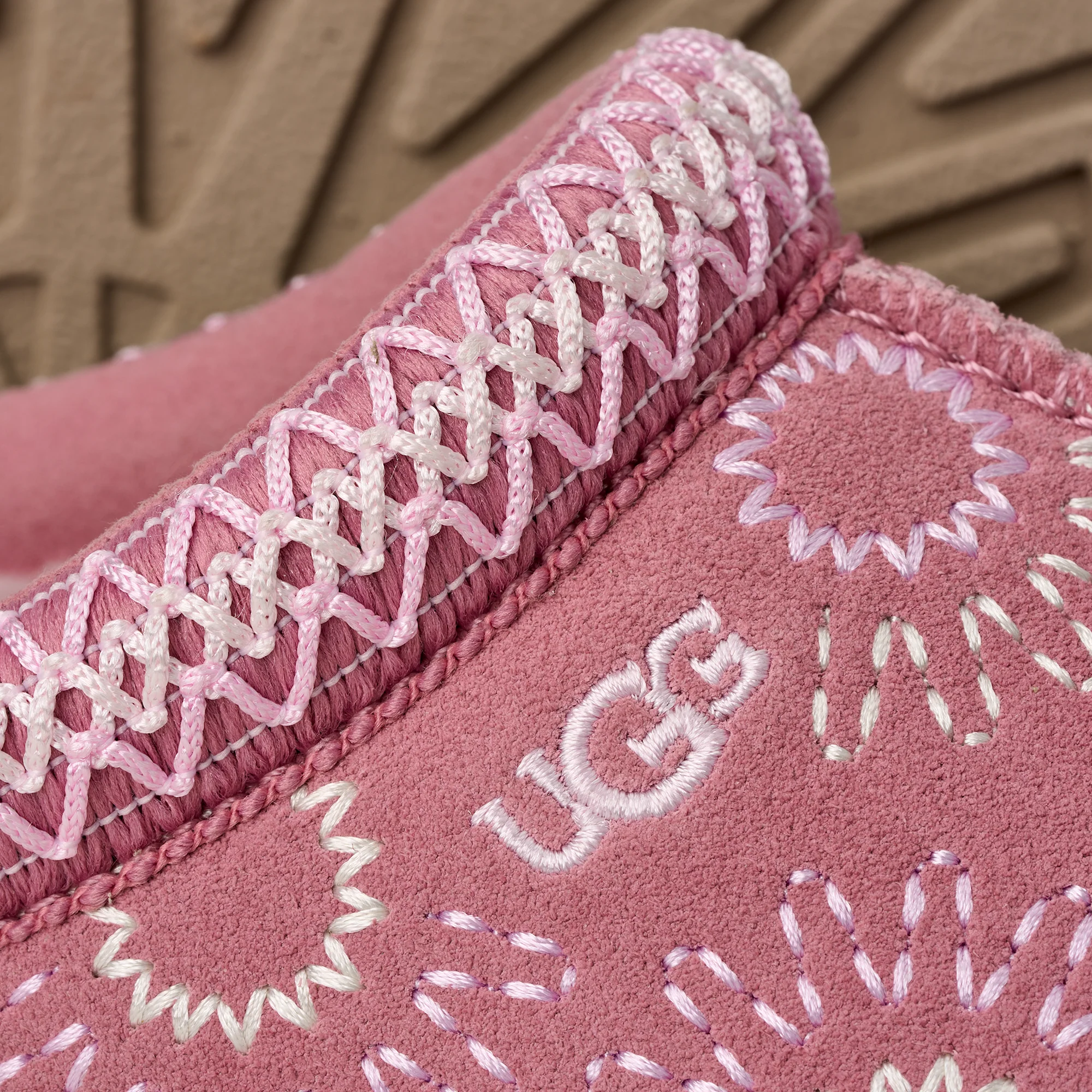 UGG Tazz Sun Stitch Slipper Horizon Pink (Kids) - Image 5
